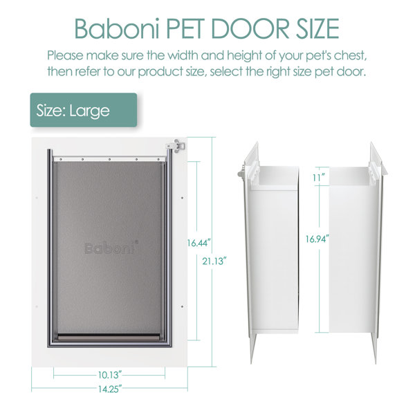 Baboni Metal Wall Mount Pet Door For Dog And Cat Large & Reviews Wayfair